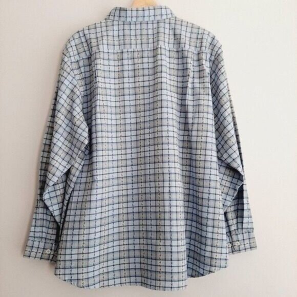 PENMANS Button Down Plaid Check Shirt Blue PLUS Sz 3X - Picture 5 of 10